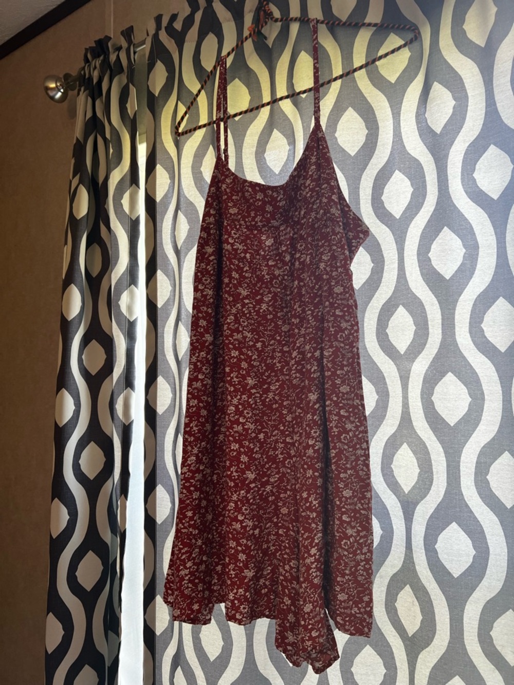 NATURAL LIFE Burgundy Floral Romper